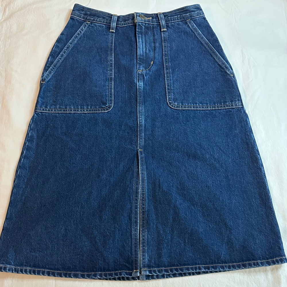 Levi’s Orange Tab A-Line Front Slit Denim Skirt Size 25